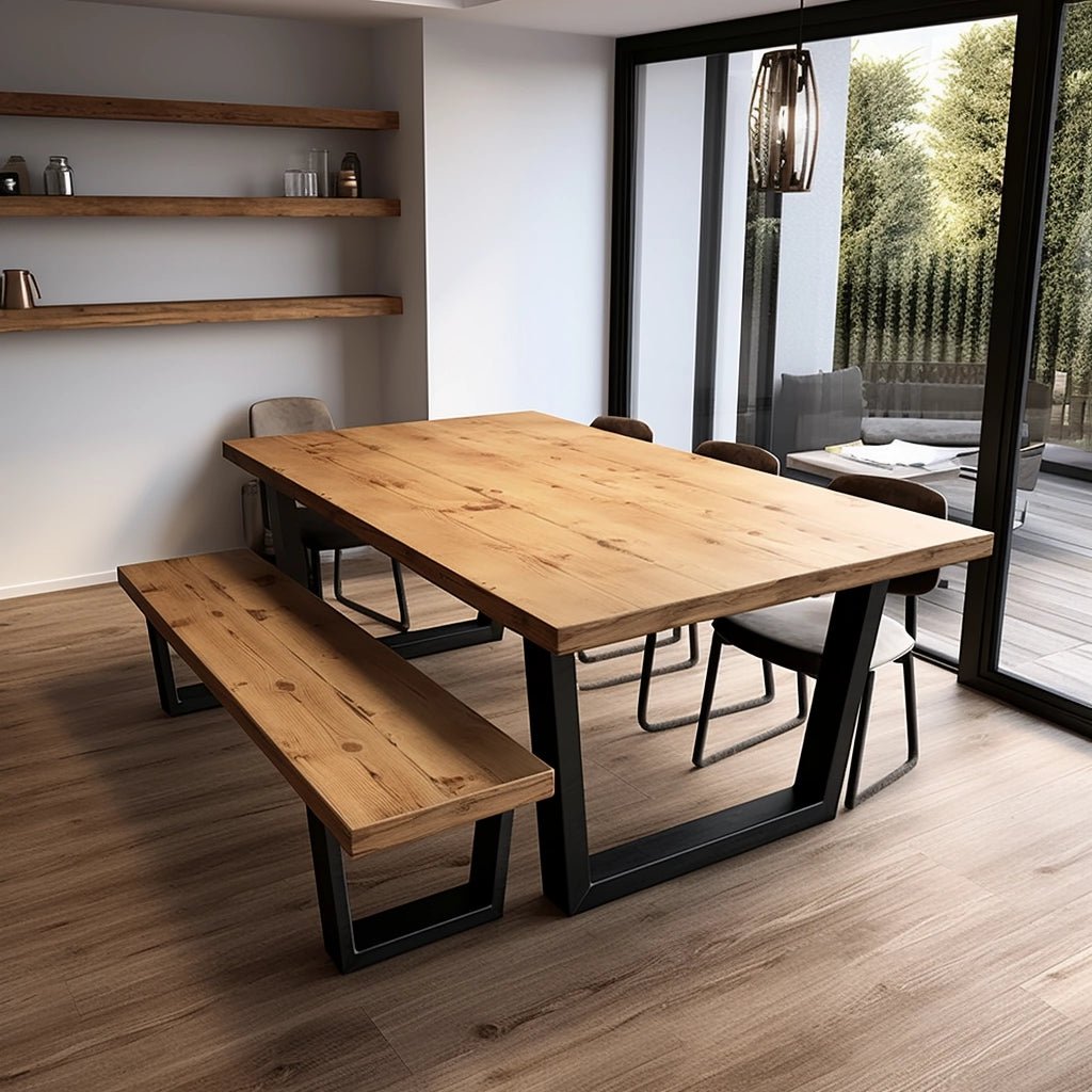 Sleek & Slender Rustic Dining Table - TRL Handmade Furniture