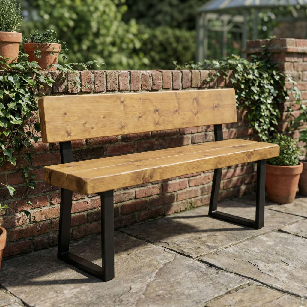 Chunky & Sturdy Outdoor Bench with Back | Bespoke, Custom sizes – TRL ...