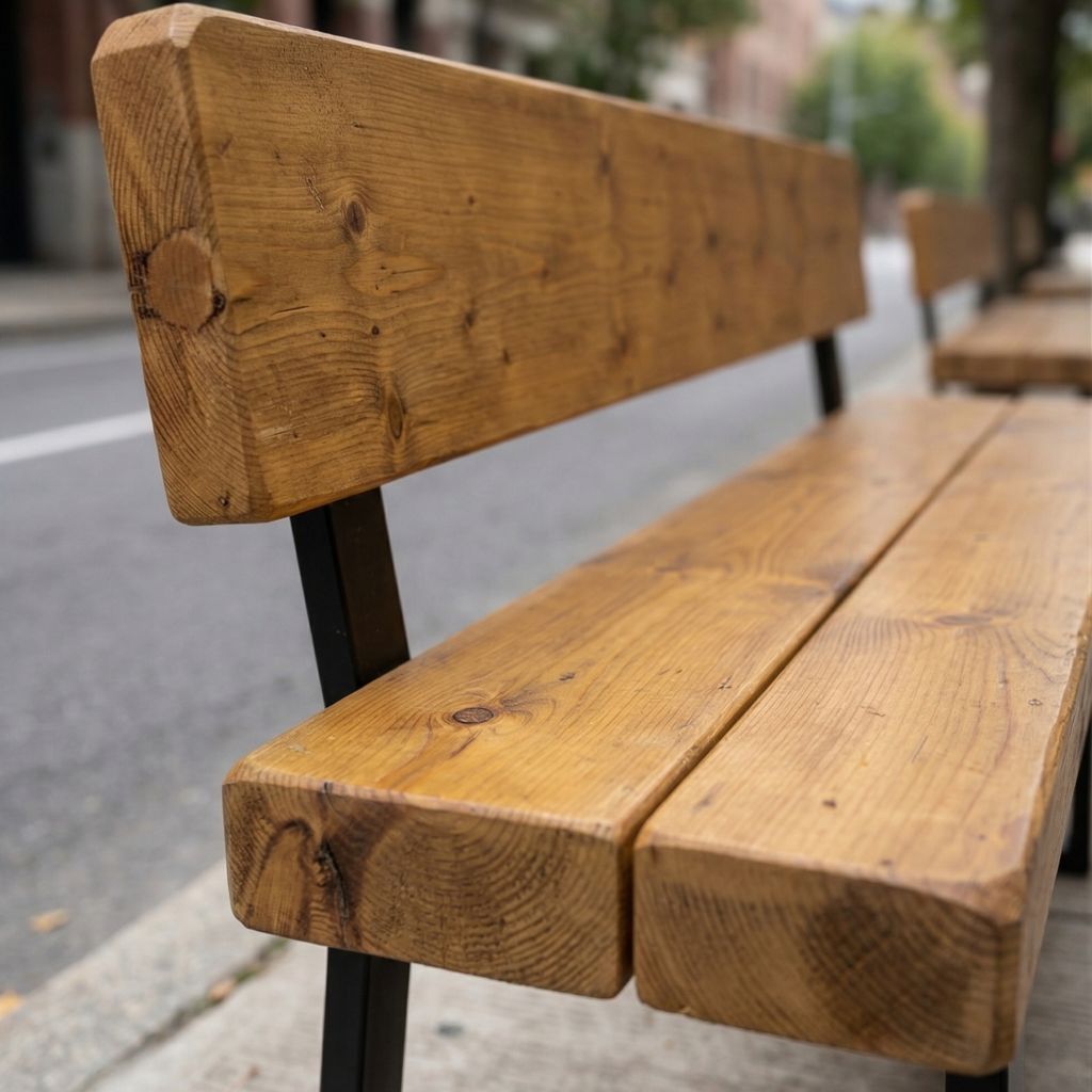 Chunky & Sturdy Commercial Outdoor Bench with Back | Bespoke, Custom ...