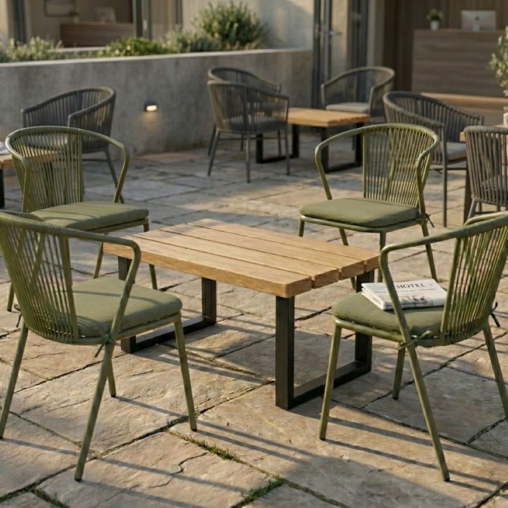 Slated Commercial Premium Solid Oak Slatted Commercial Outdoor Coffee Table | Custom ...