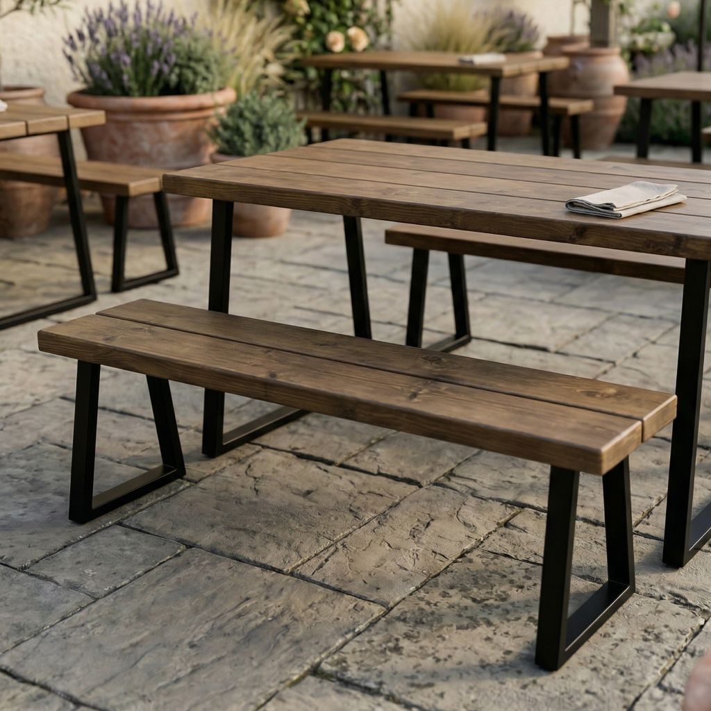 Bench Outside Store Commercial Rustic Slatted Outdoor Bench | Bespoke, Custom Street ...