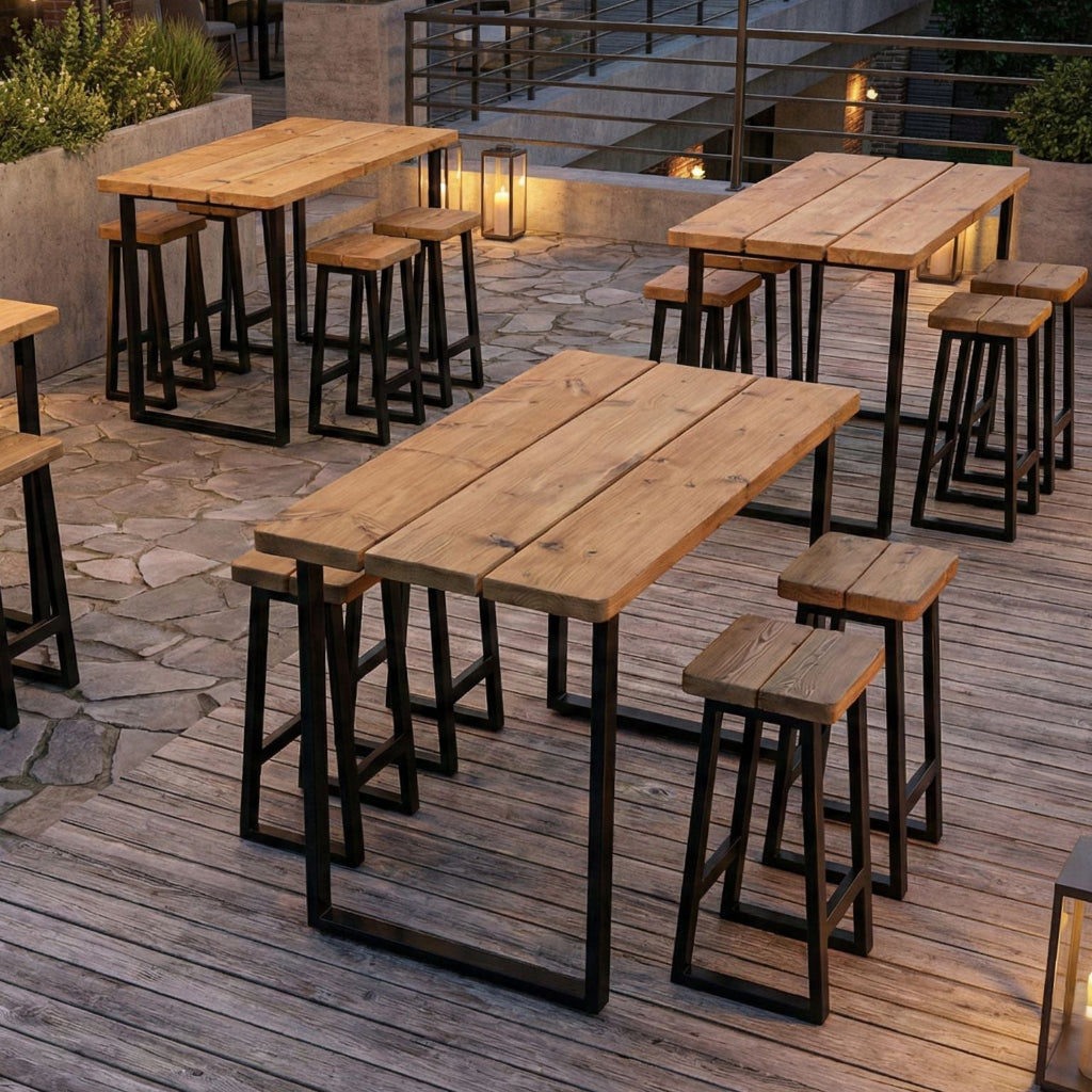Slated Commercial Sleek & Slender Commercial Outdoor Slatted High Bar | Bespoke, Custom ...