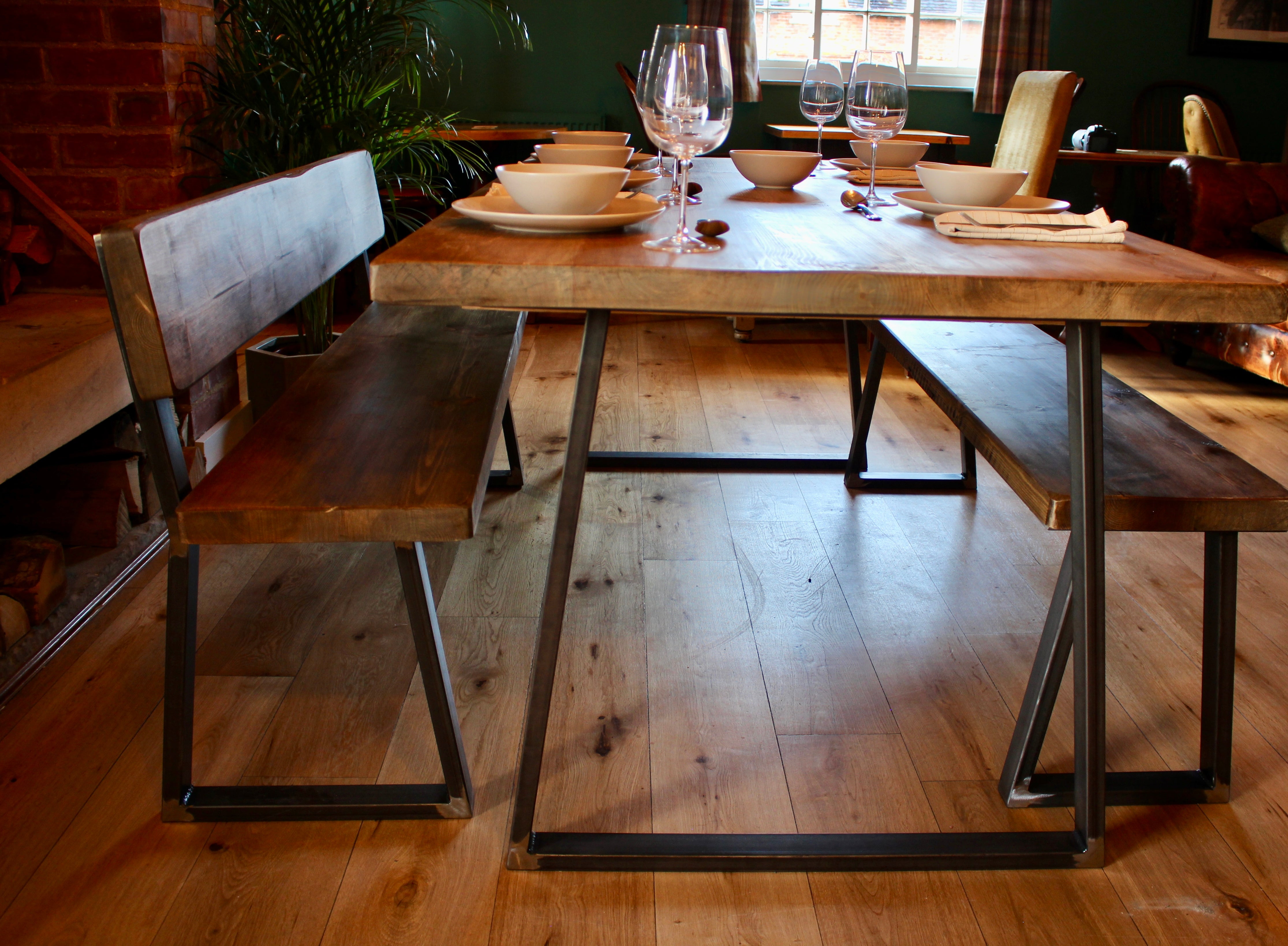 Sleek & Slender Bench with Back
