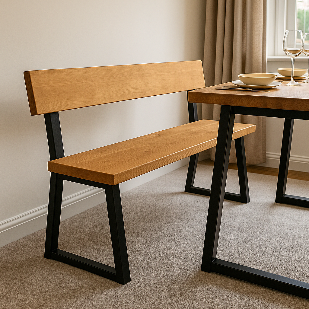 Elegant Beech Seating Bench with Back