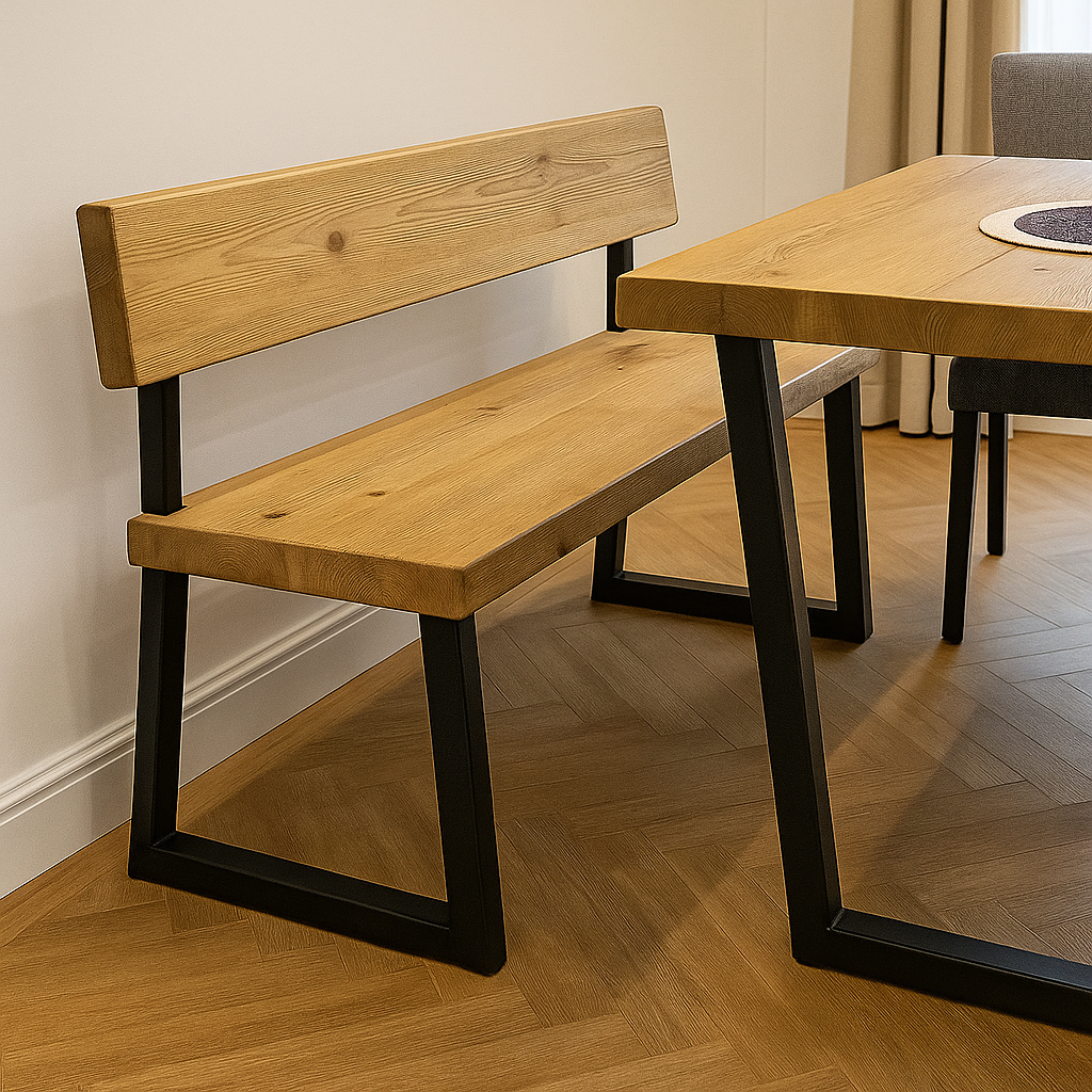 Chunky & Sturdy Bench with Back