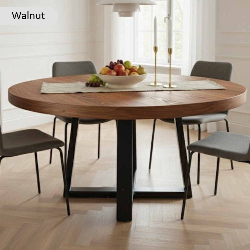 Chunky & Sturdy Round Dining Table | Custom Handmade Wooden Round ...