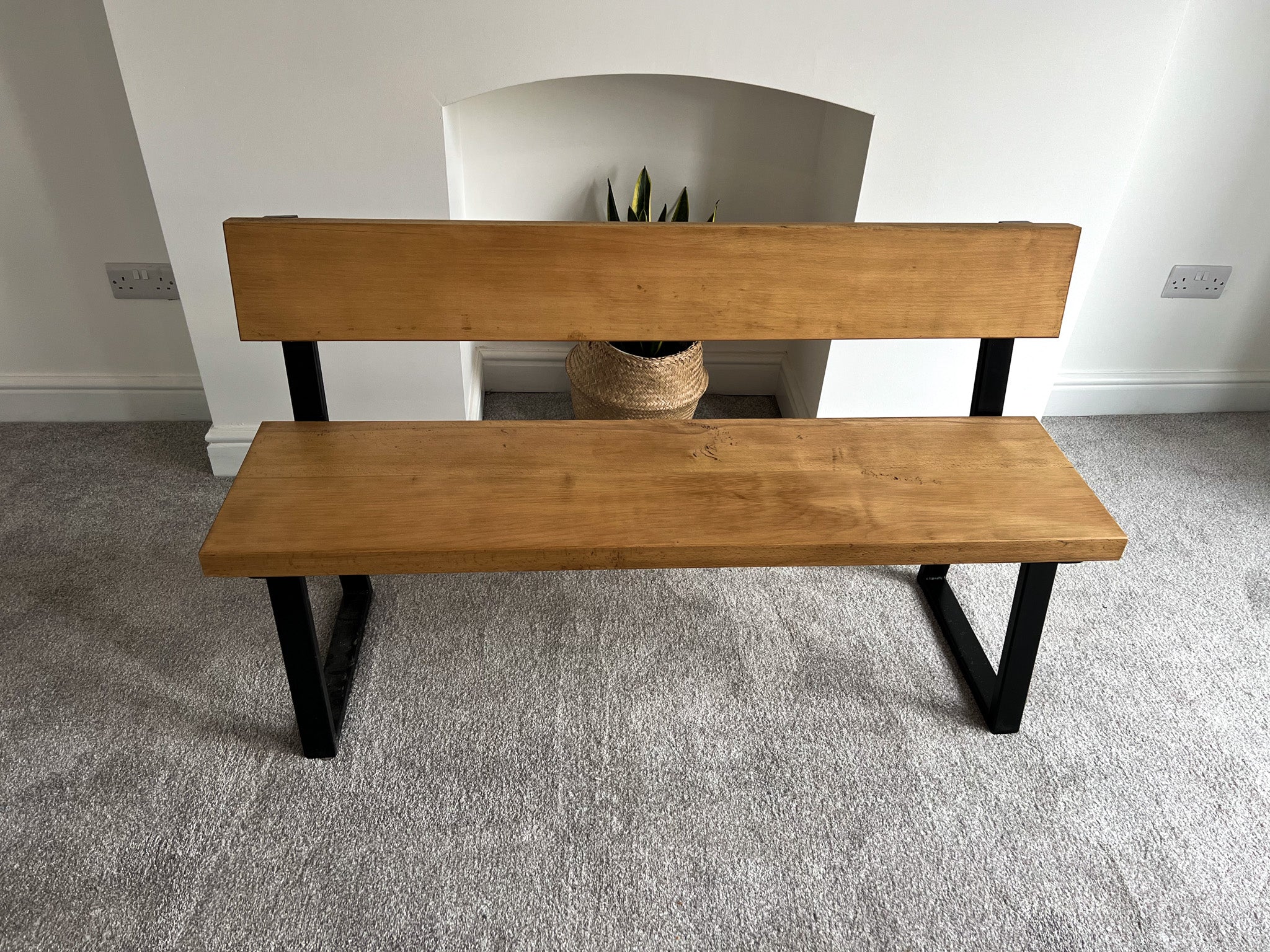 Elegant Beech Seating Bench with Back - TRL Handmade Furniture