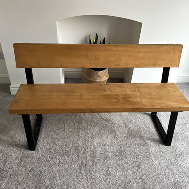 Elegant Beech Seating Bench with Back - TRL Handmade Furniture