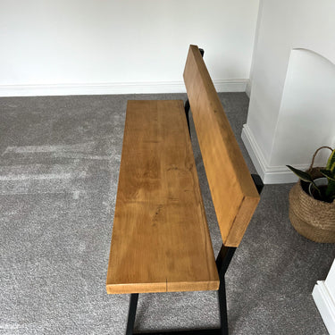 Elegant Beech Seating Bench with Back - TRL Handmade Furniture