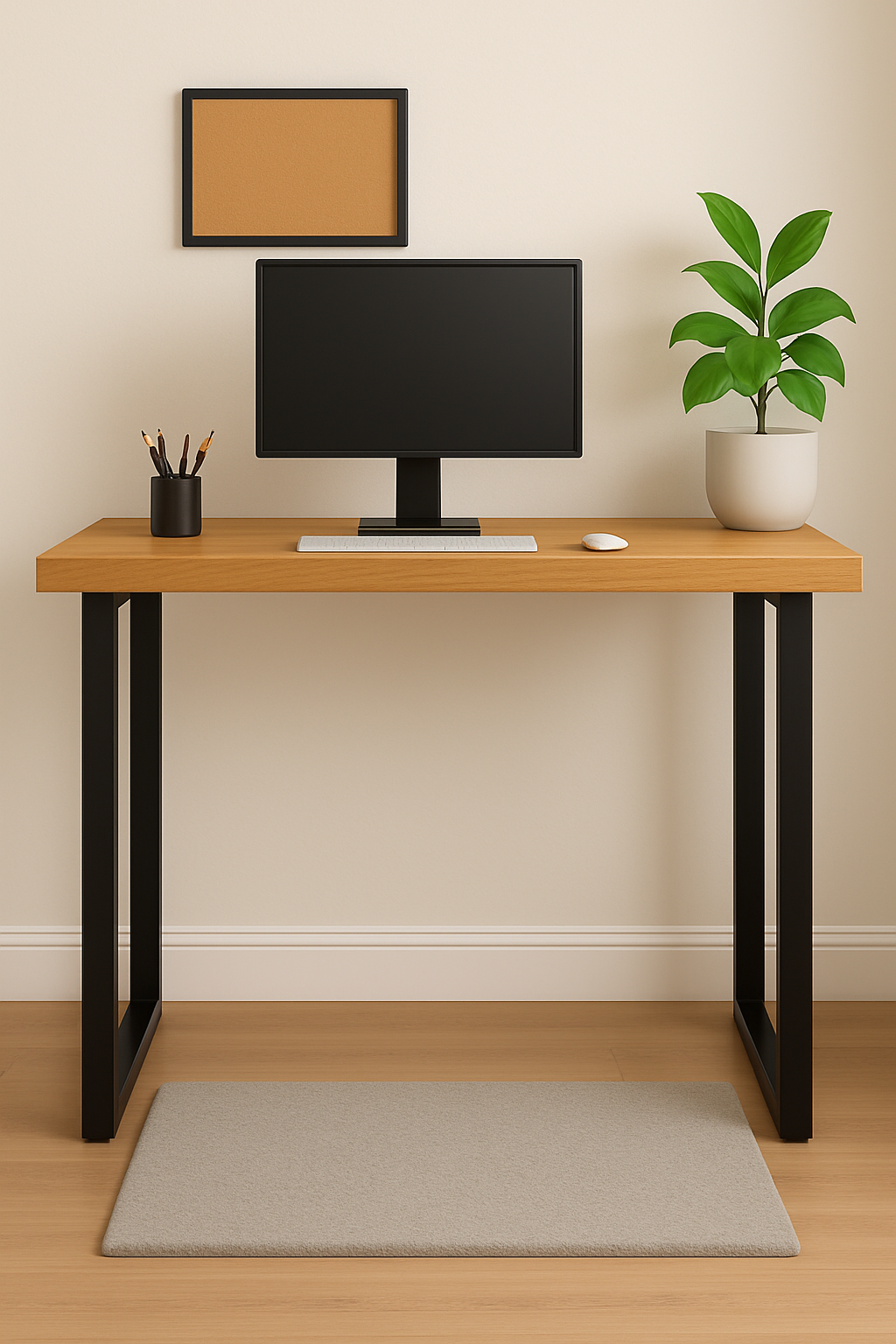 Solid Oak Standing Workstation