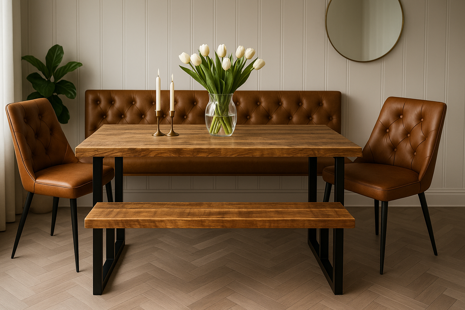 Rustic Industrial Canadian Timber Dining Table