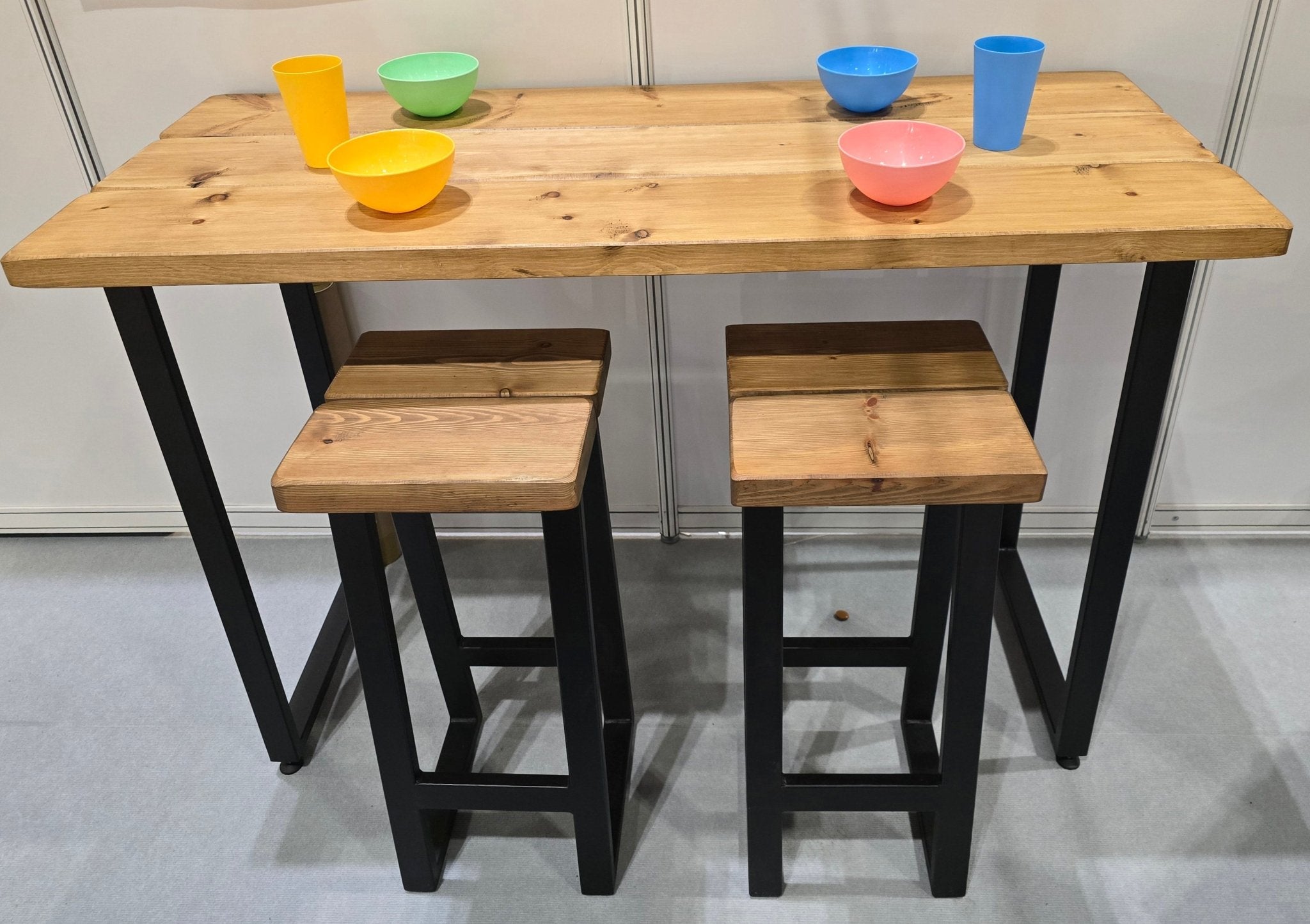 Sleek and Slender Outdoor Slatted High Bar - TRL Handmade Furniture