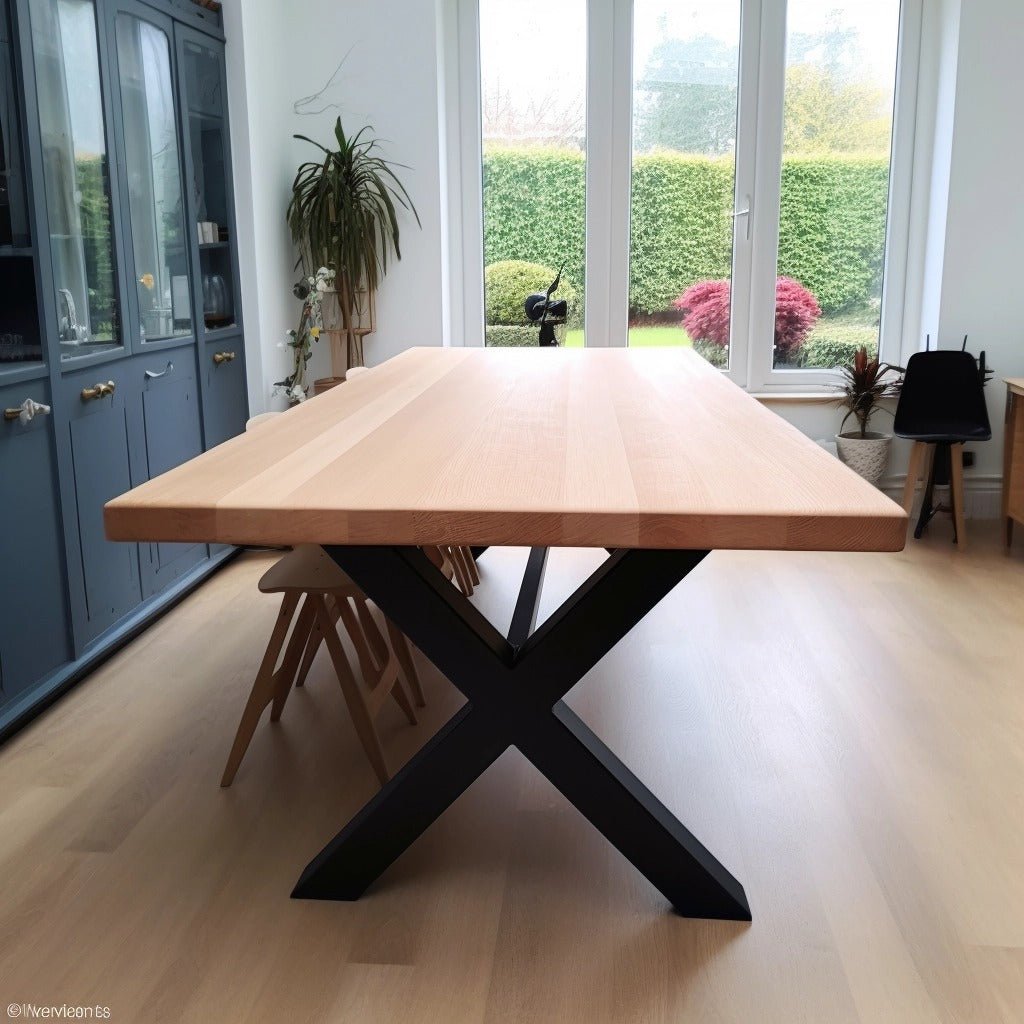 Chunky and Sophisticated Beech Dining Table - TRL Handmade Furniture