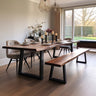 Elegant Sapele Dining Table & Bench Set - TRL Handmade Furniture