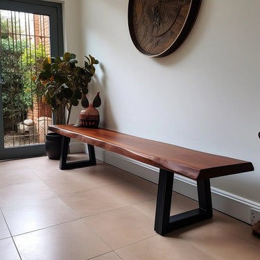 Elegant Sapele Seating Bench - TRL Handmade Furniture