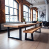 Sleek & Slender Dining Table & Bench Set - TRL Handmade Furniture