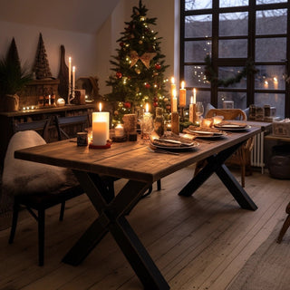 Sleek & Slender Reclaimed Dining Table & Bench Set - TRL Handmade Furniture