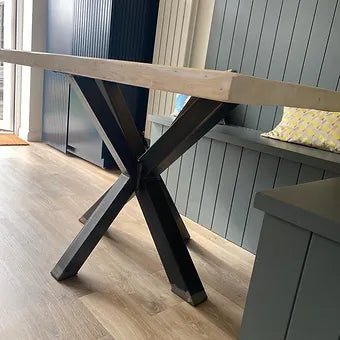 Sleek & Slender Reclaimed Dining Table with Spider Leg - TRL Handmade Furniture